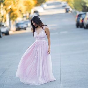 Blush Tulle & Lace Gown - New with Tags